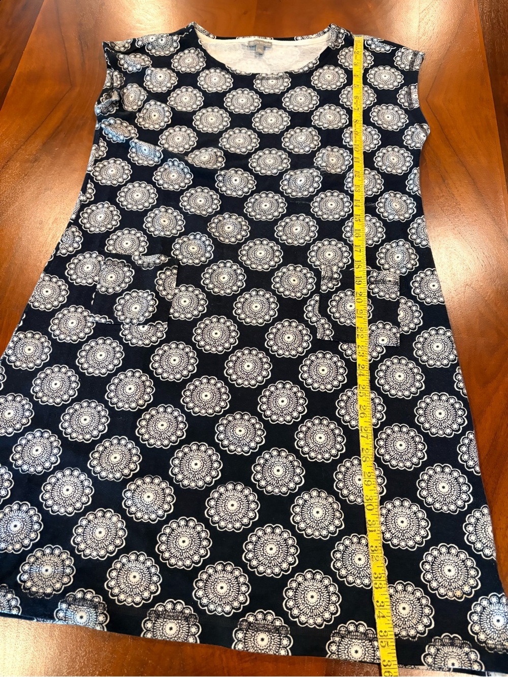 Talbots Black Medallion Midi Shift Dress, size Mp - Picture 6 of 6